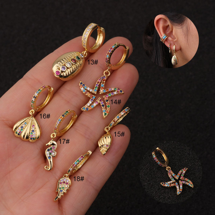 1Piece Vintage Bohemia Earrings for Women Fashion Colorful Snake Lips Palm Plant Funny Stud Earrings Fashion Jewery