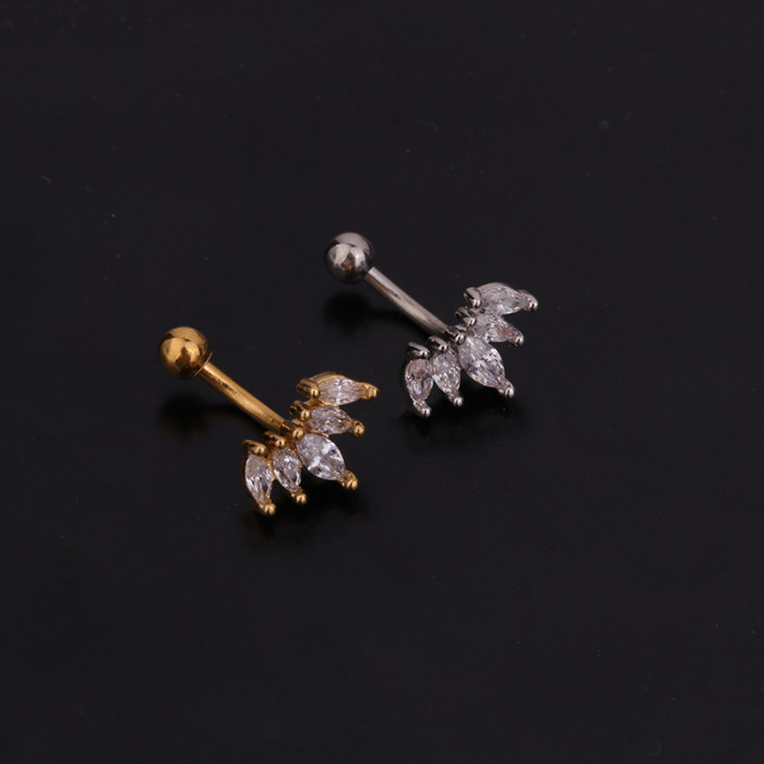1Piece Unusual Curved Bar Cochlear Earrings for Women Fashion Jewelry Flowers Creative Stud Earrings for Christmas Gift