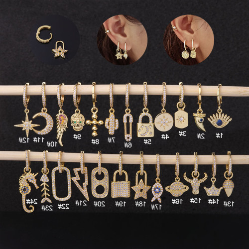 1Piece Piercing Stud Earrings for Women Jewelry Ear Cuffs Vintage Gothic Unusual Anime Eye Stainless Steel Earrings for Teens