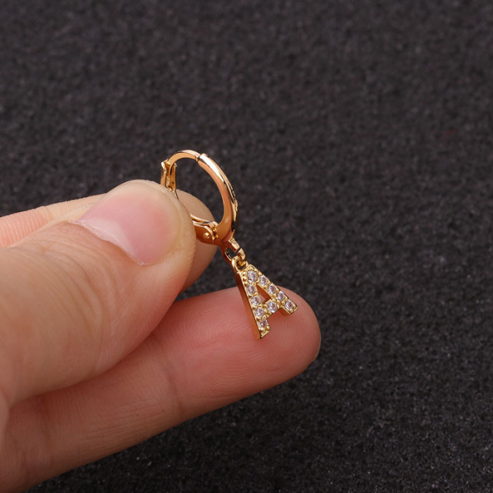 1Piece Single Letter Dangle Earrings for Women Fashion Jewelry Cute Letter Earrings Stud Earring Rings for Girl Boy Gift