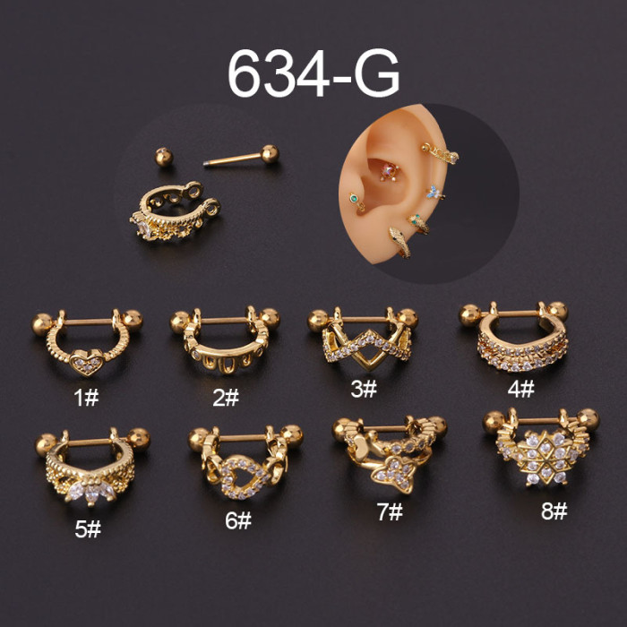 1Piece Stainless Steel Earrings  Jewelri for Woman Female Fashion Trend Heart Piercing Stud Earrings for Teens Ear Cuffs
