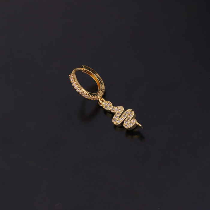1Piece Lightning Cross Snake Dangle Earrings for Women 2022 Trend Jewelry Stainless Steel Hook Stud Earrings Mother Day