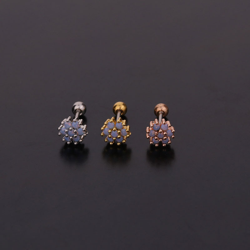 1Piece Korean Fashion Piercing Stud Earrings for Women Fashion Jewery Cute Color Zircon Earring Christmas Gift for Women