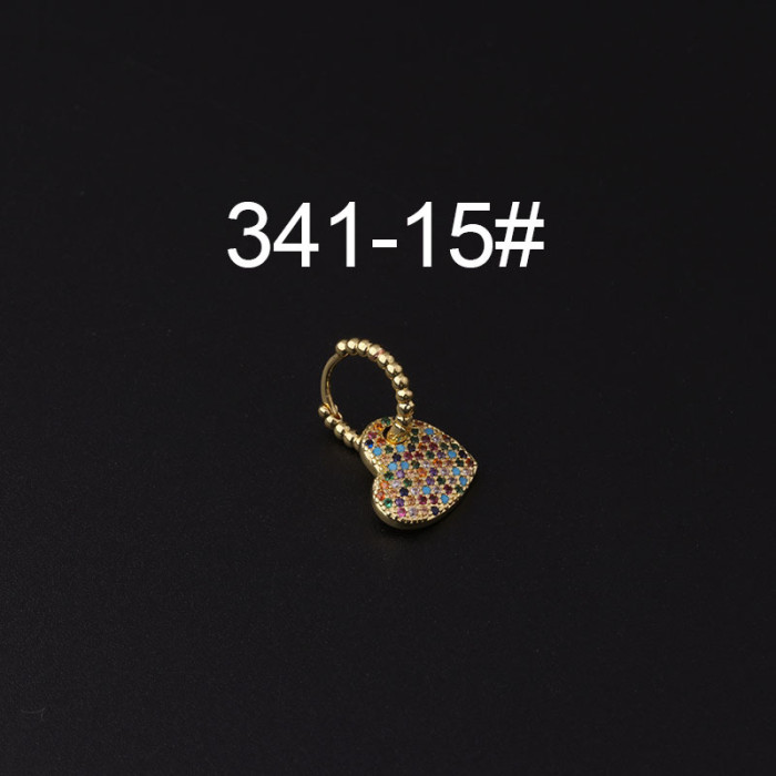1Piece Glossy Wave Beads Circle Heart Dangle Earrings for Women Trendy Fashion Jewelry Square Hanging Earrings Ear Cuffs