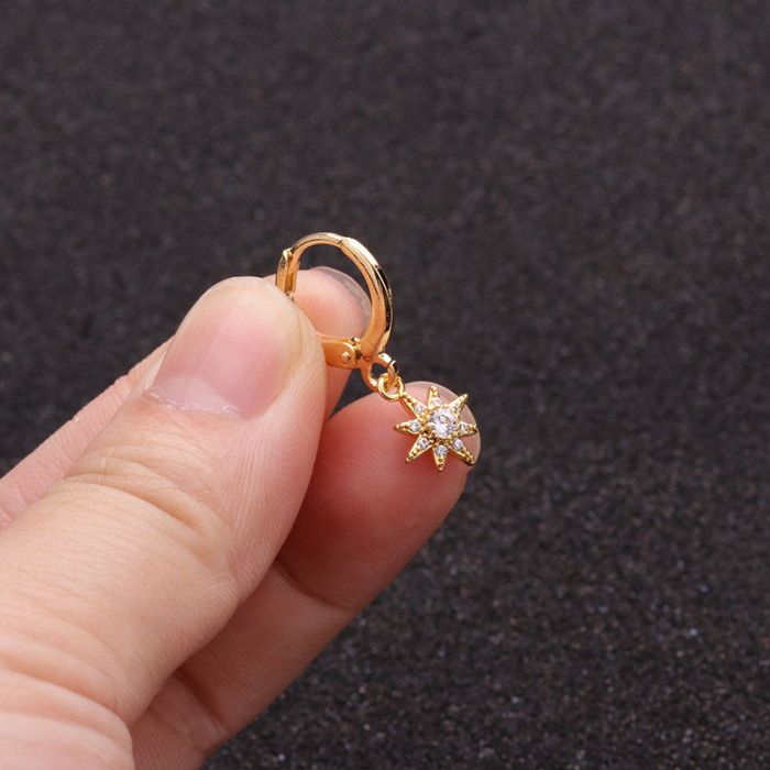 1Piece Diameter 9mm Cross Heart Screw Dangle Earrings for Women Jewelry Trendy Wing Heart Earrings Piercing Earrings...