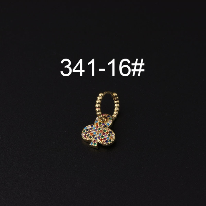 1Piece Glossy Wave Beads Circle Heart Dangle Earrings for Women Trendy Fashion Jewelry Square Hanging Earrings Ear Cuffs