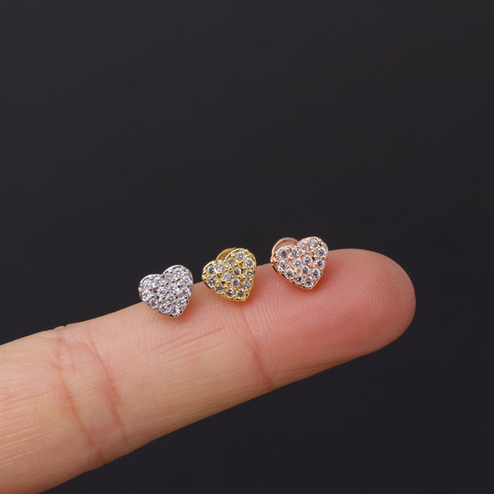 1Piece Safety Pin Piercing Earrings for Women Eye Cross Stainless Steel Zircon Earring for Teens Trend Korean Fashion Jewelry
