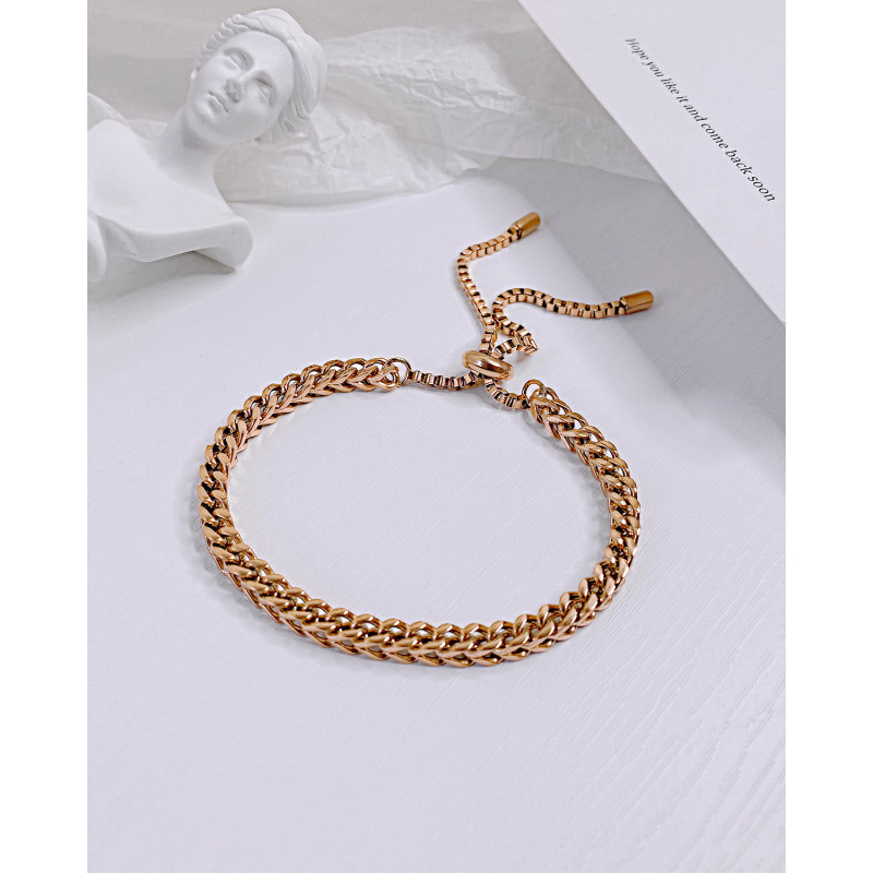 Hot Sale Vintage Chain Stainless Steel Bracelet Rose Gold Plated Bracelet