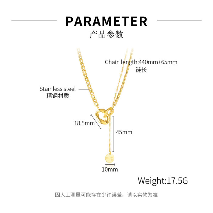 Ornament Fashion New Niche Design Clavicle Chain Stainless Steel Simple Multi-Layer Sweater Chain