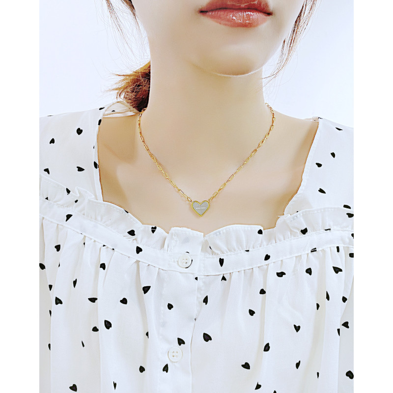 Ornament Wholesale Fashion Simple Heart Clavicle Chain Ins Stainless Steel Necklace for Women