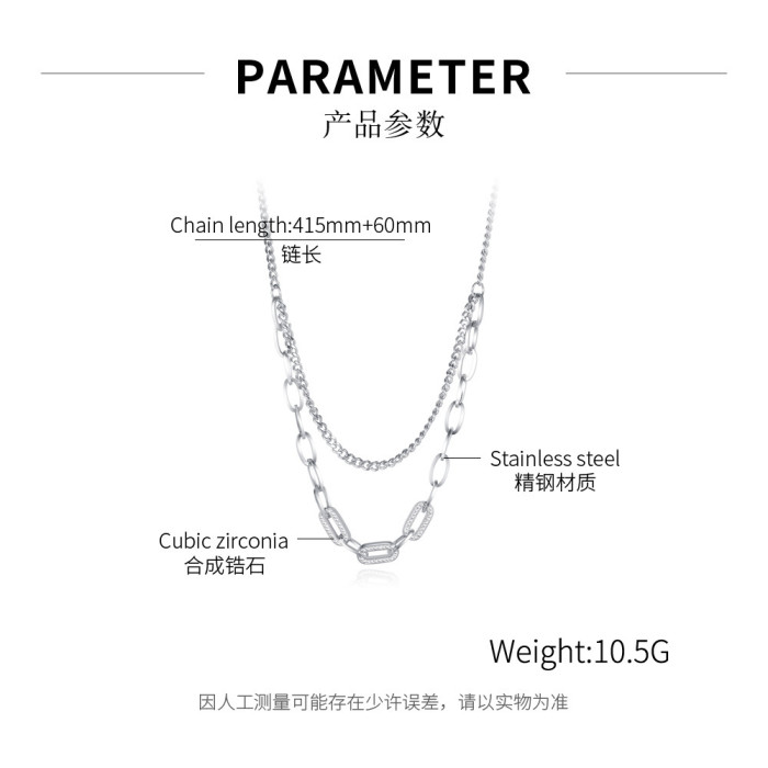 Ornament European and American Ins Style Fashion Minimalist Personality Stainless Steel Necklace New Fashion Women