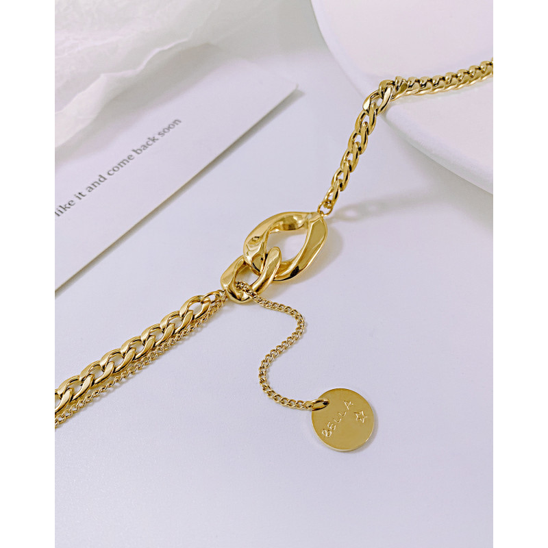 Ornament Fashion New Niche Design Clavicle Chain Stainless Steel Simple Multi-Layer Sweater Chain