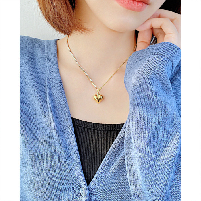 Ornament Korean Style Ins Zircon Chain Simple Fashion Love Titanium Steel Necklace