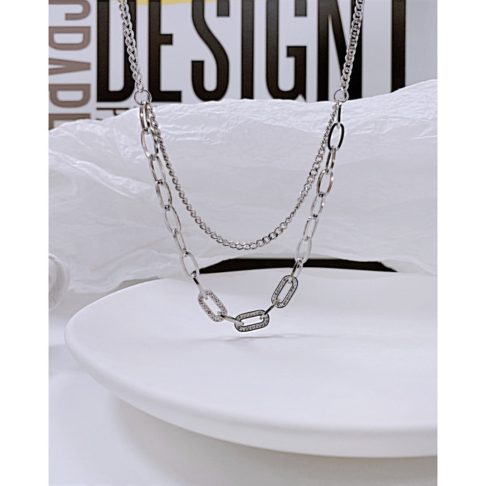 Ornament European and American Ins Style Fashion Minimalist Personality Stainless Steel Necklace New Fashion Women