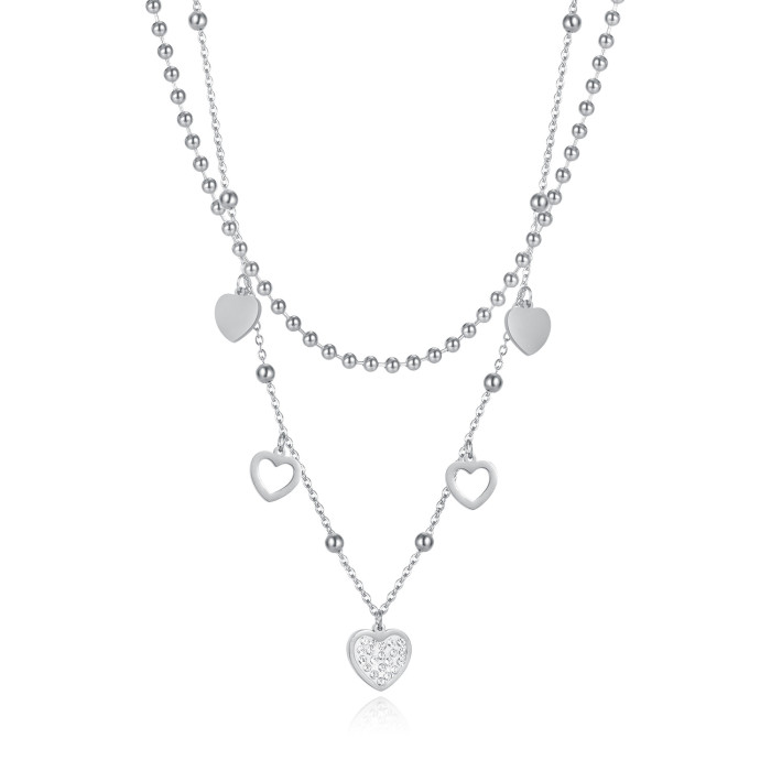 Fashion Double-Layer Titanium Steel Necklace for Women