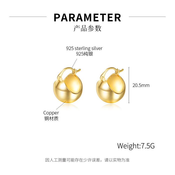 Ornament Wholesale Fashion S925 Silver Ear Studs Vintage Small Balls Stud Earrings for Women