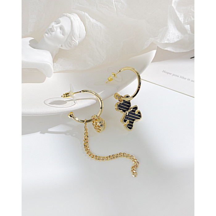 Ornament Wholesale Trendy Earrings Sterling Silver Needle Cute Heart Tassel Stud Earrings for Women