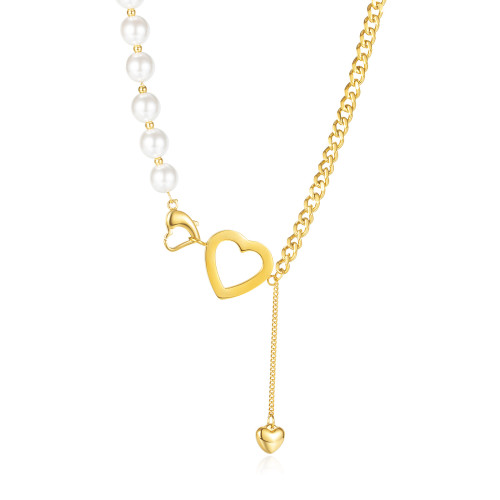 Ornament Fashion Extravagant Love Heart Pearl Necklace for Women Elegant Necklace Wholesale