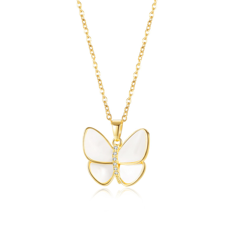 Ornament Niche Design Exquisite Butterfly Zircon-Inlaid Pendant Elegant Necklace Female