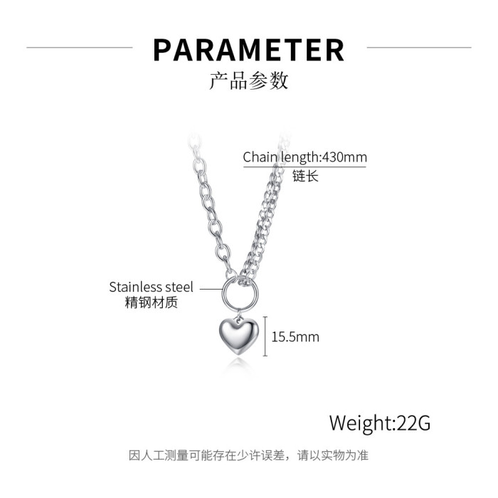Ornament Creative Special-Interest Design Love Ring Titanium Steel Pendant Stainless Steel Men's and Women's Necklaces