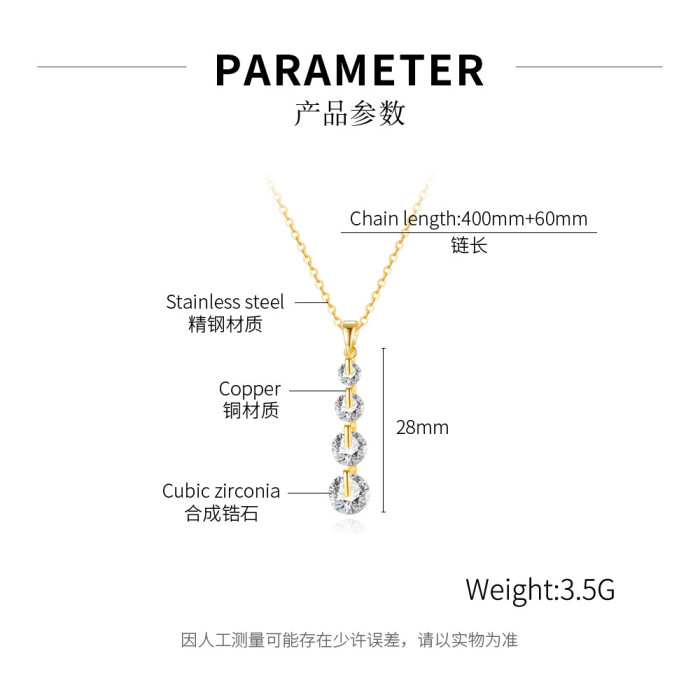 Ornament Popular Niche Temperament Zircon Clavicle Chain Ol Professional Stainless Steel Necklace for Women