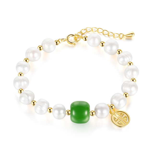 Ornament Wholesale Luxury Design Grandmother Beads Bracelet Brand Natural Freshwater Pearl Bracelet for Women 1017