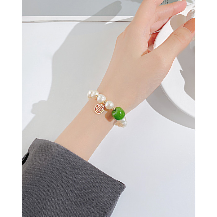 Ornament Wholesale Luxury Design Grandmother Beads Bracelet Brand Natural Freshwater Pearl Bracelet for Women 1017