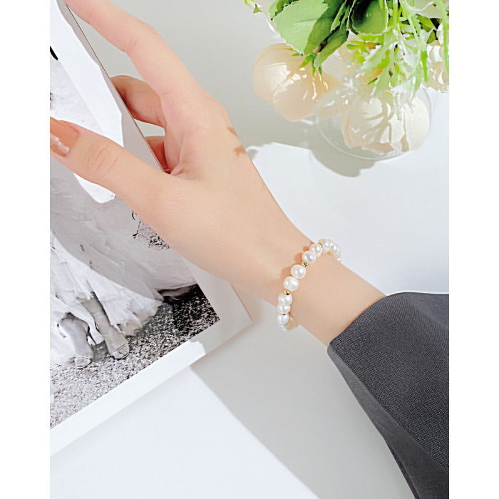 Ornament 2022 Design Natural Freshwater Pearl Simplicity Copper Bracelet for Women