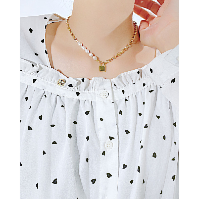 Ornament Hot Selling Ins Style Personality Trend Freshwater Pearl Stainless Steel Necklace for Women