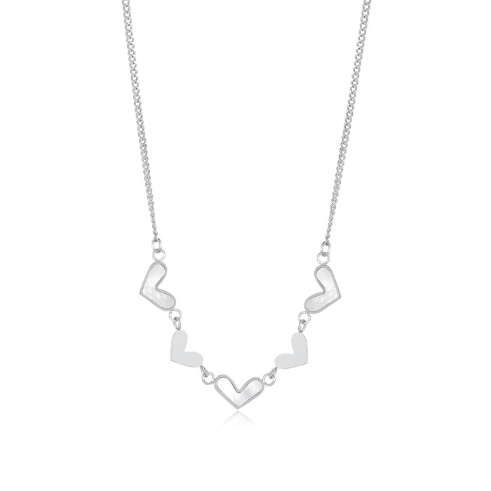 Ornament Special-Interest Design Love Heart Stainless Steel Necklace Female