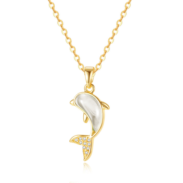 Ornament Summer Little Dolphin Clavicle Chain Simple Fashion Stainless Steel Women's Necklace