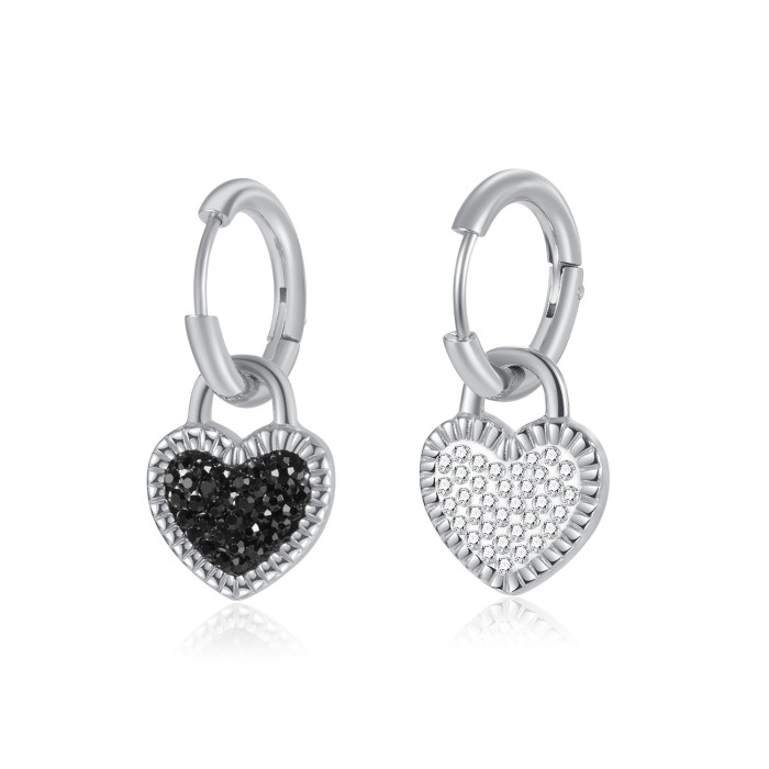 Ornament Wholesale Niche High-Grade Love Stainless Steel Earrings Luxury Peach Heart Zircon Earrings for Women