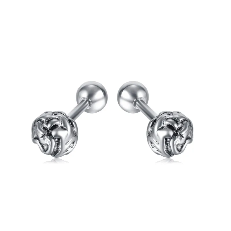 Ornament Irregular Bead Earrings Fashion Personality Unisex Stainless Steel Studs