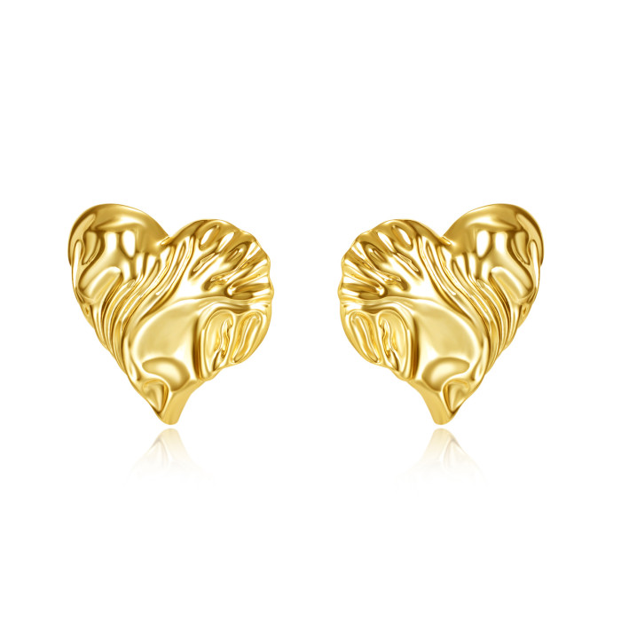 Ornament Fashion Retro Love Heart Earrings Personality S925 Silver Ear Studs Luxury Temperament Earrings