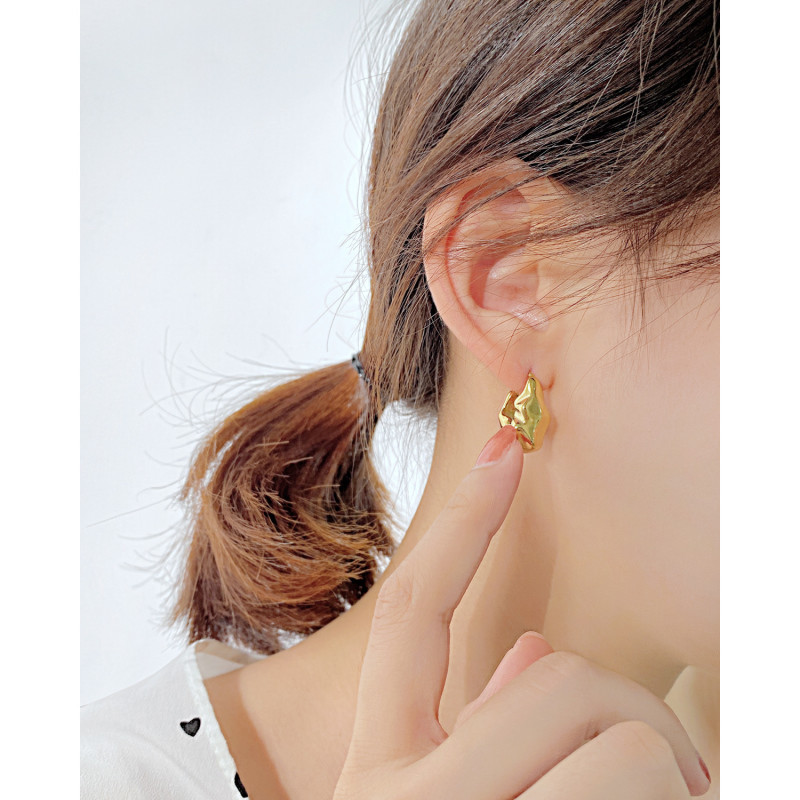 Ornament Wholesale Summer New Product Irregular Earrings Personality Retro Stainless Steel Studs Women