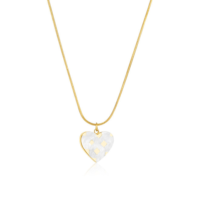 Ornament Niche Design Love Heart Fritillary Necklace Simple Stainless Steel Clavicle Chain Female
