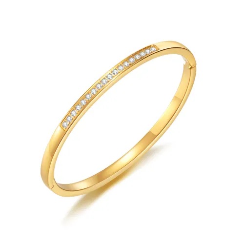 Ornament Ins Simple Rhinestone Buckle Bracelet Female Special-Interest Design Stainless Steel Bracelet Wholesale