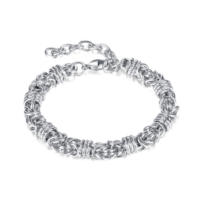 Ornament Wholesale Pin Hip Hop Design Bracelet Simple Stainless Steel Bracelet for Women 1283