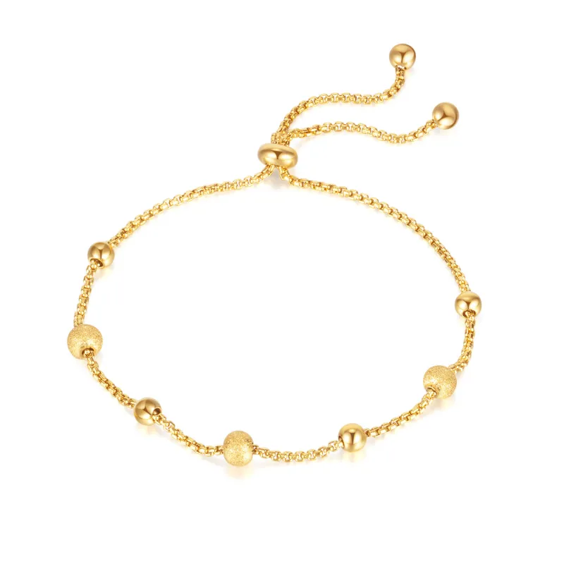 Ornament Wholesale Simple Fashion Titanium Steel Pearl Chain Bracelet Adjustable Beads Women's Bracelet 1264