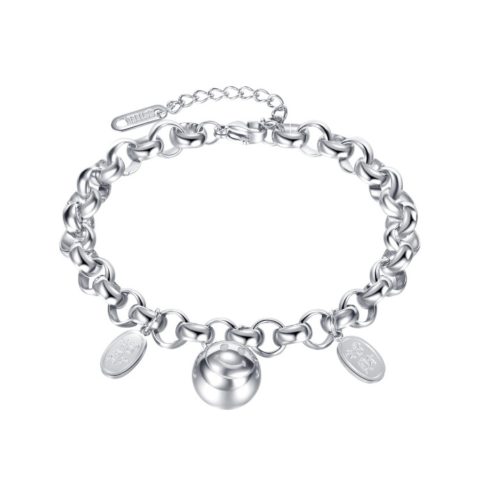 Ornament Wholesale Simple Stainless Steel Ornament Creative Personality Smiley Bracelet for Women