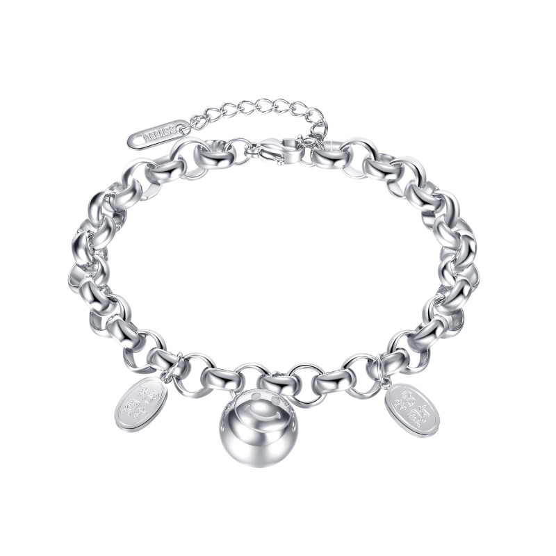 Ornament Wholesale Simple Stainless Steel Ornament Creative Personality Smiley Bracelet for Women