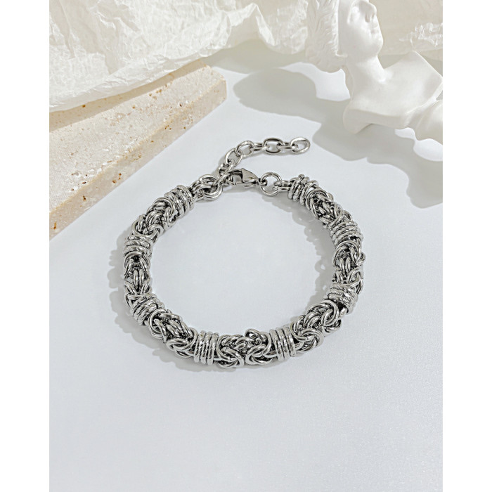 Ornament Wholesale Pin Hip Hop Design Bracelet Simple Stainless Steel Bracelet for Women 1283
