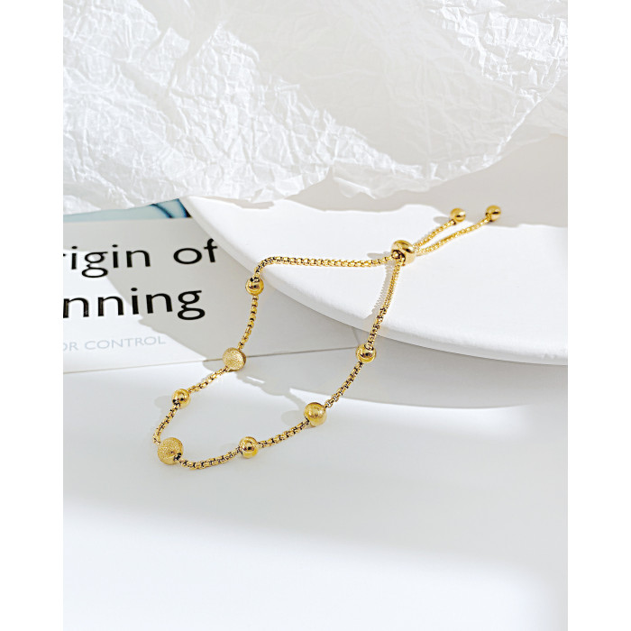 Ornament Wholesale Simple Fashion Titanium Steel Pearl Chain Bracelet Adjustable Beads Women's Bracelet 1264