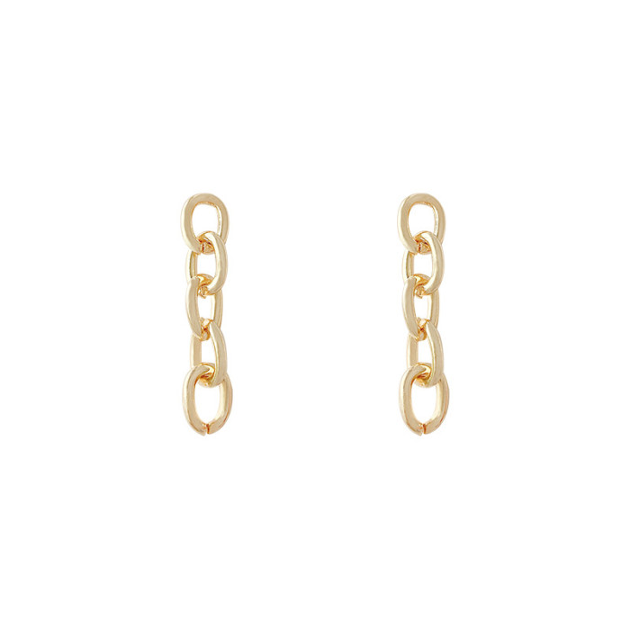 2022 New Metallic Gold with Soft Chain Earrings Simple Fashion Women's Earrings Jewelry Accessories Gift