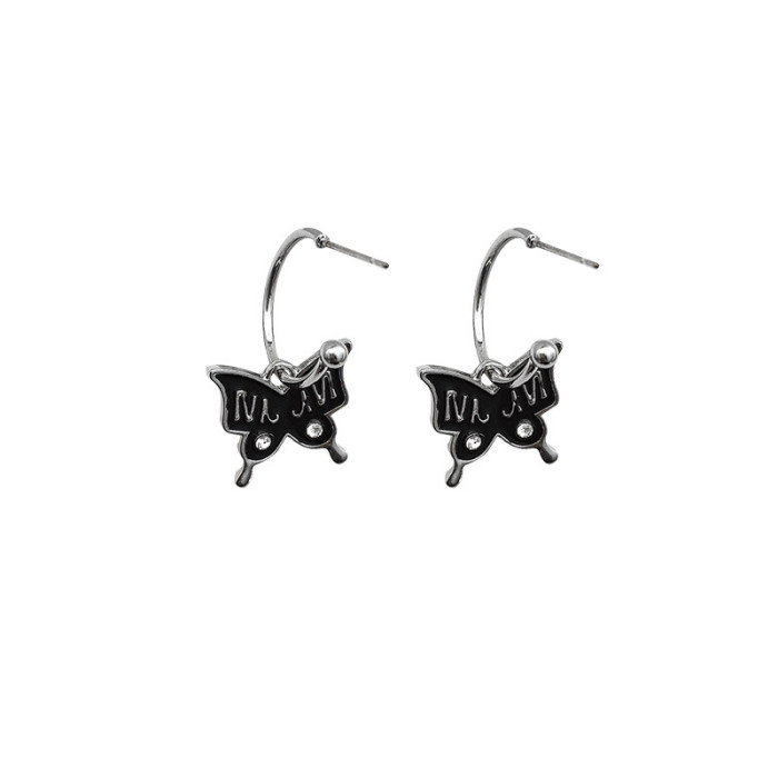 Womens Vintage Wedding Party Ear Jewelry Accessories Punk Gothic Butterfly Dangle Earrings for Women Lady