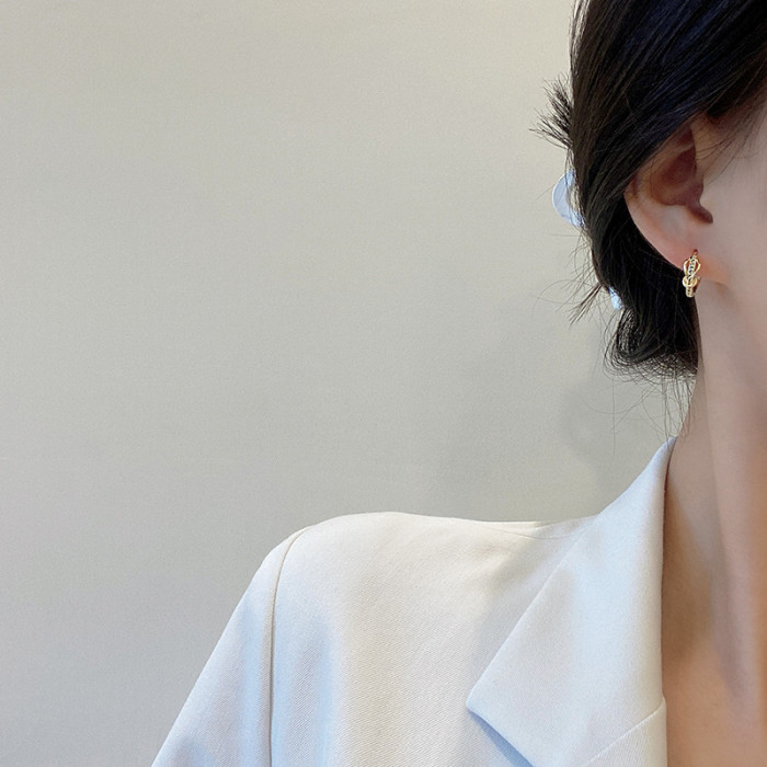 2022 Trendy Metal Hoop Earring for Woman Vintage Knot Circle Korean Statement Earrings Accessories Unique Punk Jewelry
