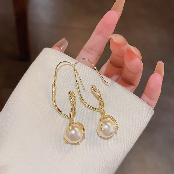 Luxury French Imitation Pearl Long Tassel Earrings For Women Girl Fashion Jewelry 2022