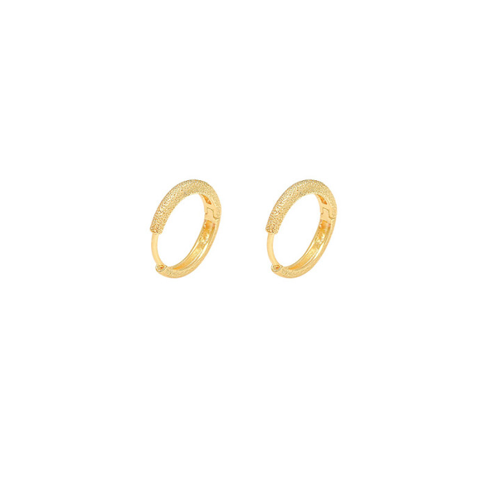 Classic Frosted Stainless Steel Chunky Hoop Earrings for Women Gold Color Huggie Circle Ear Rings Jewelry Accessories