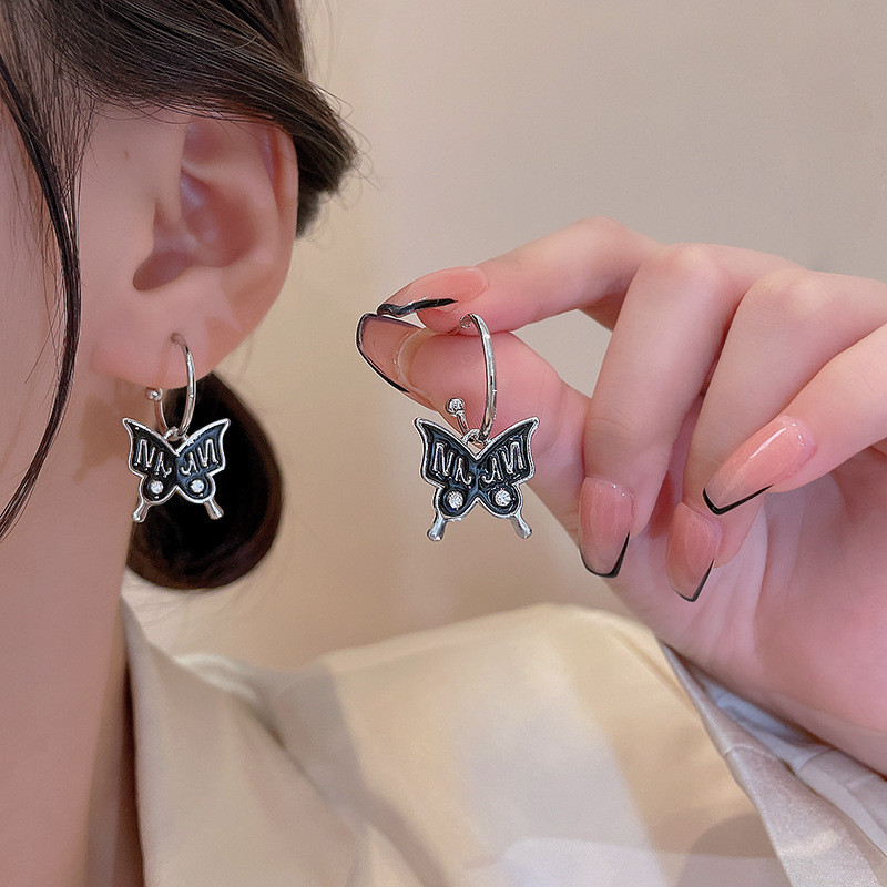 Womens Vintage Wedding Party Ear Jewelry Accessories Punk Gothic Butterfly Dangle Earrings for Women Lady