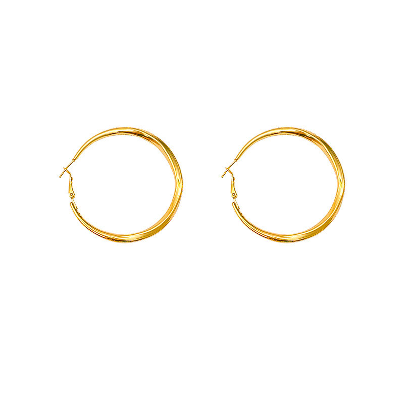 Vintage Golden Circle Earrings Wholesale Big Large Gold Color Hoop Earrings For Women Party Jewelry